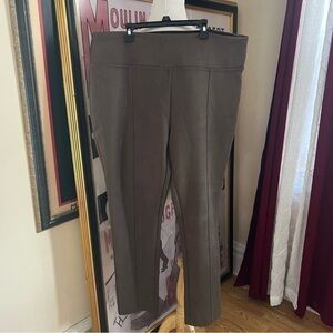Andrew Marc: Brown Faux Suede Pull On Pointe Leggings Size XL